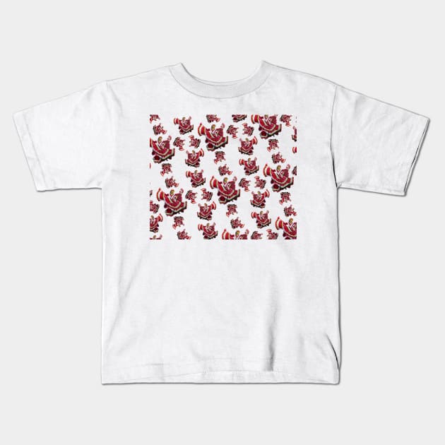 Red Ballet Folklórico Dancer Pattern (Baile Folklórico) Kids T-Shirt by Florentino